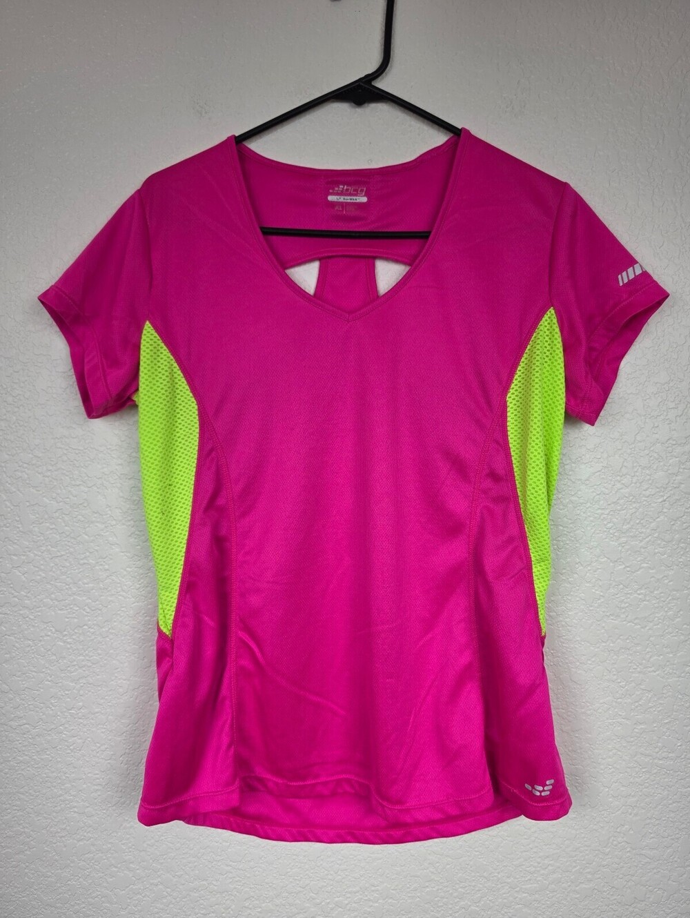 BCG Tru-Wick Women's XL Pink and Lime Athletic Shirt